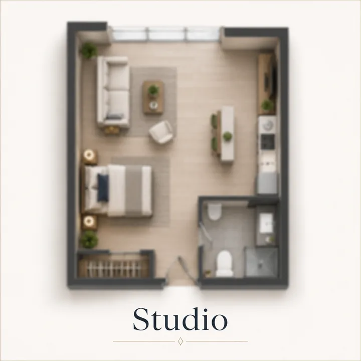 Nikoo Homes 9 Studio floor plan layout